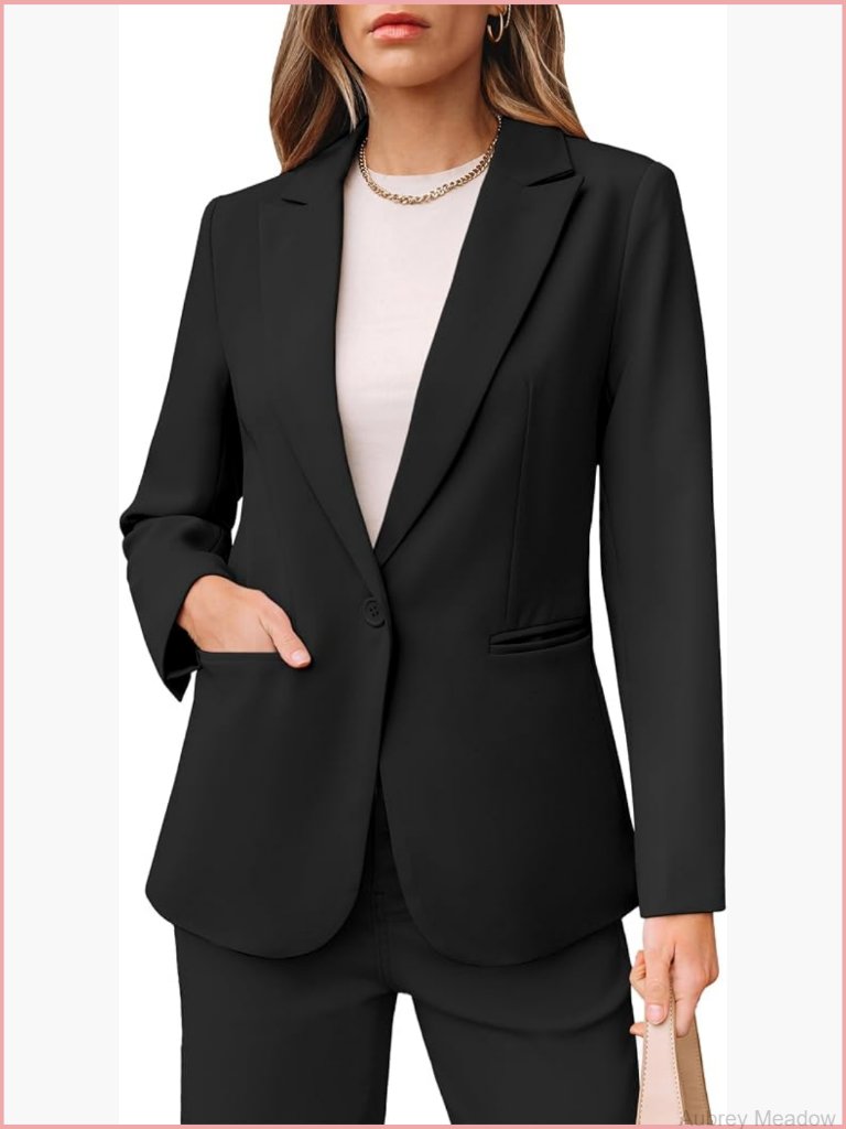 Dressy Blazers For Women Button Long Sleeve Lapel Business Casual Office Work